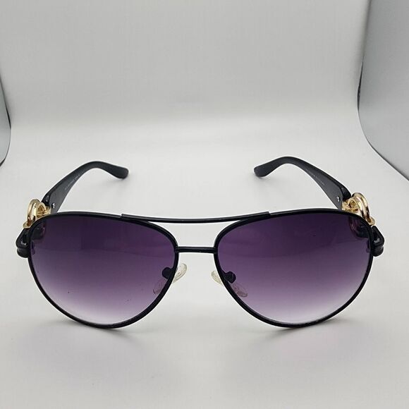 Elle Black Aviator Sunglasses & Case main image 8